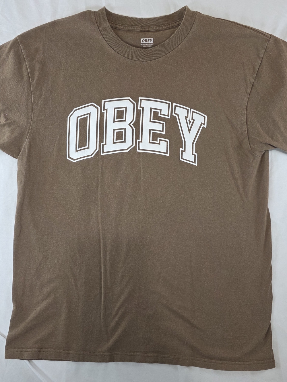 Obey Men's Brown Logo T-Shirt
